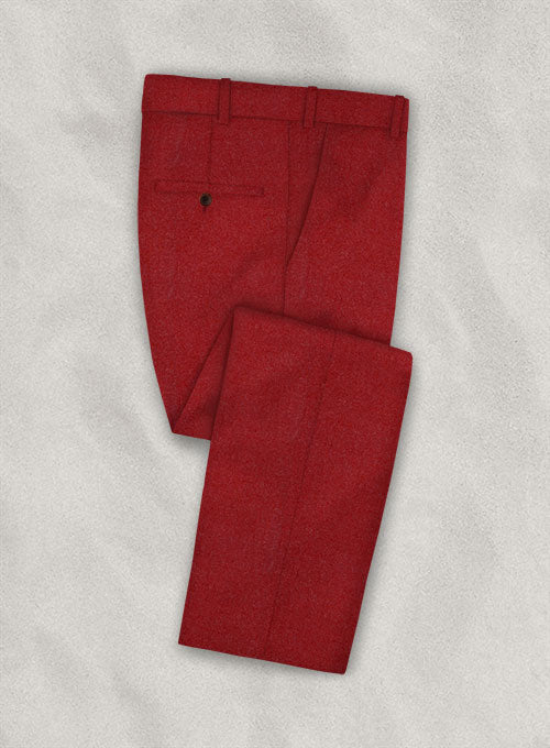 Italian Wool Cashmere Ruby Red Pants