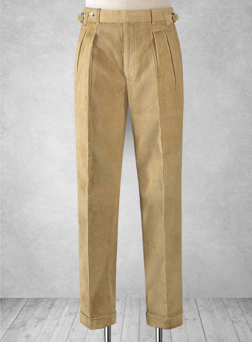 Khaki Corduroy Colonel Trousers  - 14 Wales