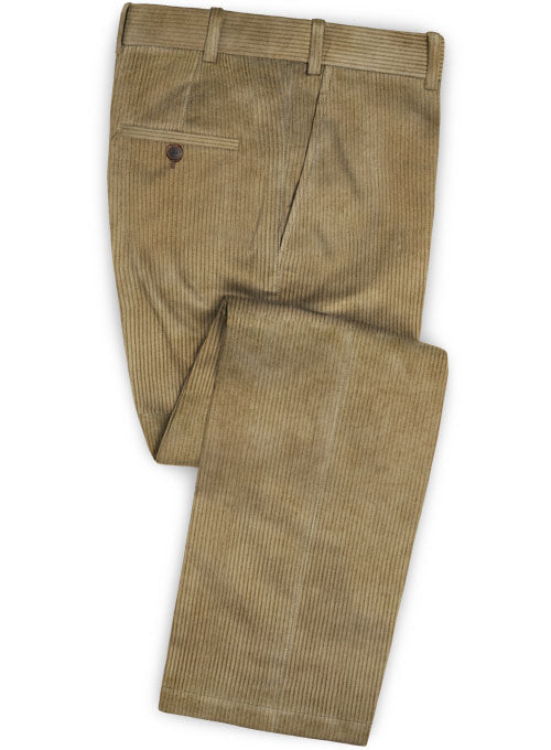 Khaki Thick Corduroy Pants - 8 Wales