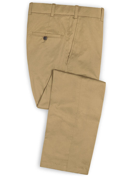 Khaki Twill Stretch Chino Pants
