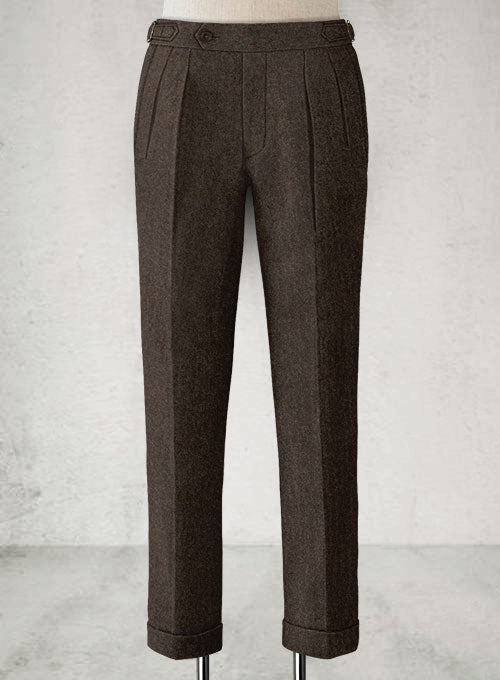 Light Weight Dark Brown Highland Tweed Trousers