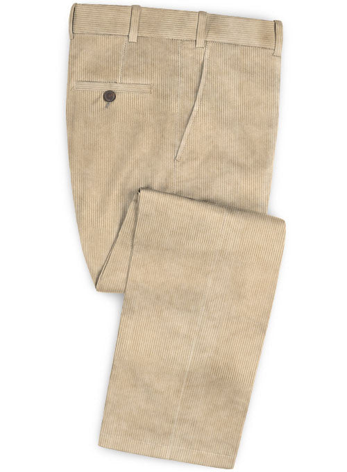 Light Beige Thick Corduroy Pants - 8 Wales