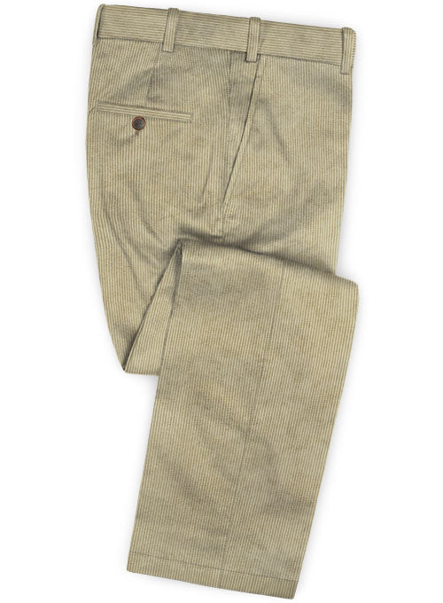 Light Khaki Thick Corduroy Pants - 8 Wales