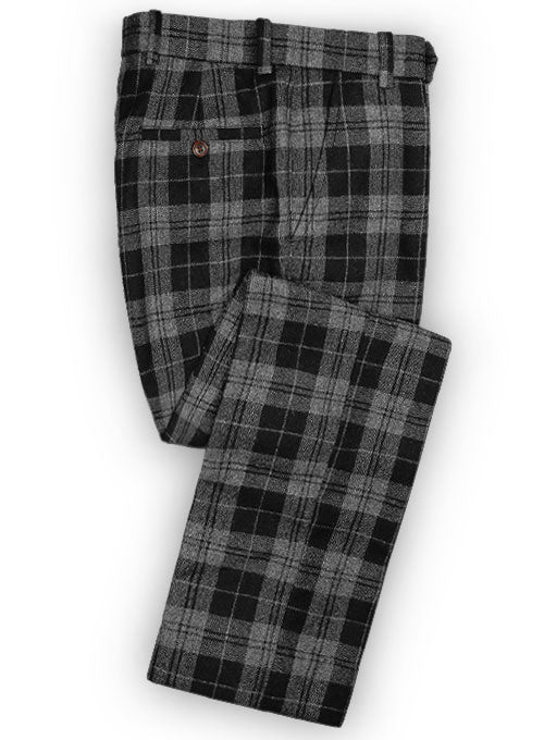 Light Weight Black Scot Tweed Pants