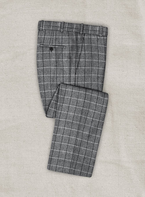Light Weight Divine Gray Checks Tweed Pants