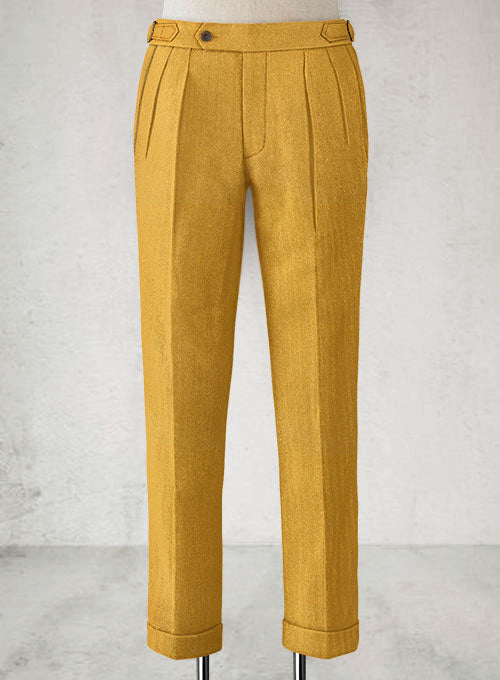 Naples Yellow Highland Tweed Trousers