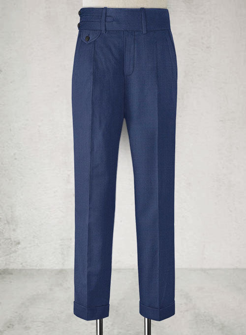 Napolean Bottle Blue Double Gurkha Wool Trousers