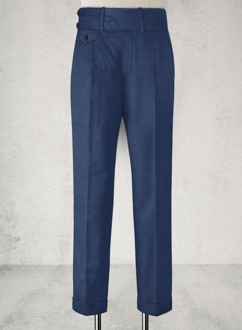 Napolean Cosmo Blue Double Gurkha Wool Trousers