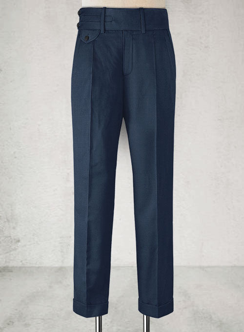 Napolean Dino Blue Double Gurkha Wool Trousers