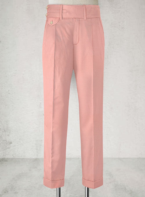 Napolean Runway Pink Double Gurkha Wool Trousers