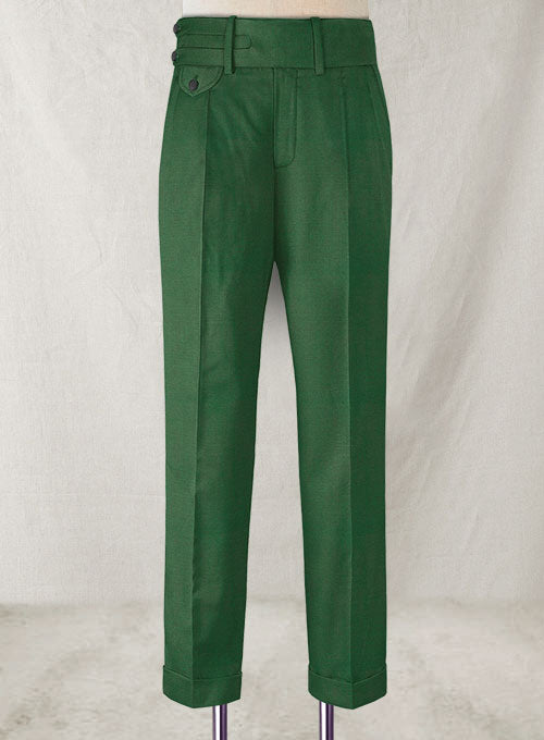 Napolean Yale Green Double Gurkha Wool Trousers