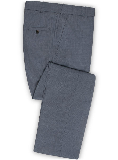 Napolean Powder Blue Sharkskin Wool Pants