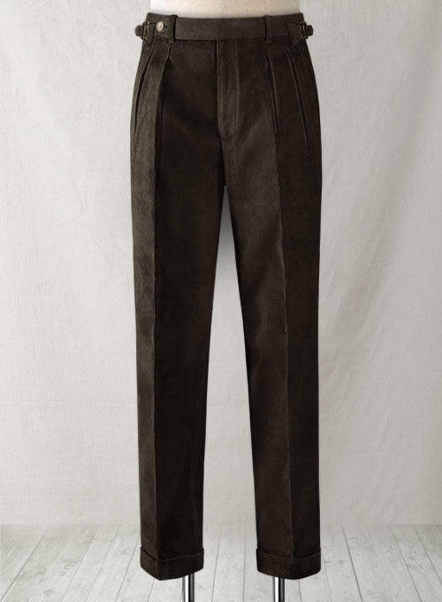 Rich Brown Corduroy Colonel Trousers- 14 Wales