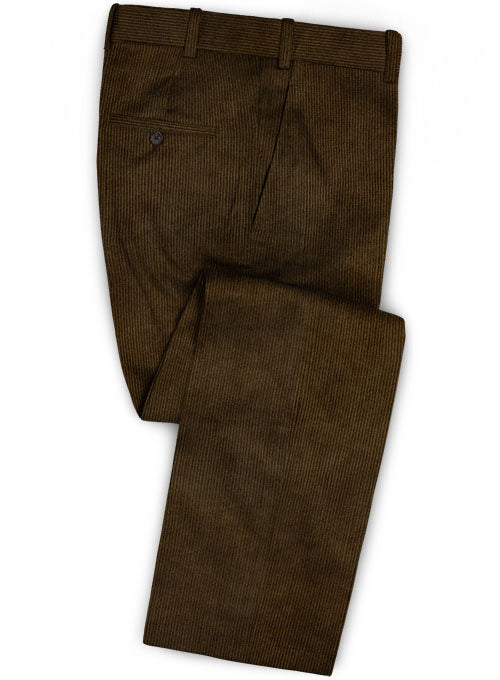 Rich Brown Thick Corduroy Pants - 8 Wales