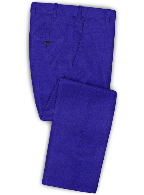 Scabal Cobalt Blue Wool Pants