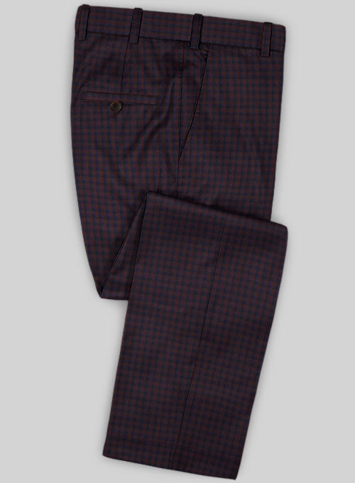 Scabal Mosaic Maroon Luvana Wool Pants