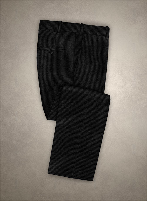 Solbiati Black Corduroy Pants - 8 Wales