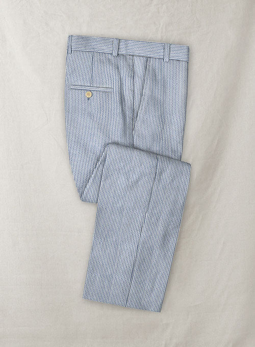 Solbiati Blue Seersucker Pants