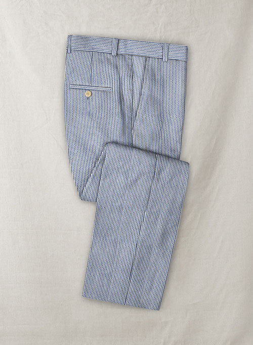 Solbiati Light Blue Seersucker Pants