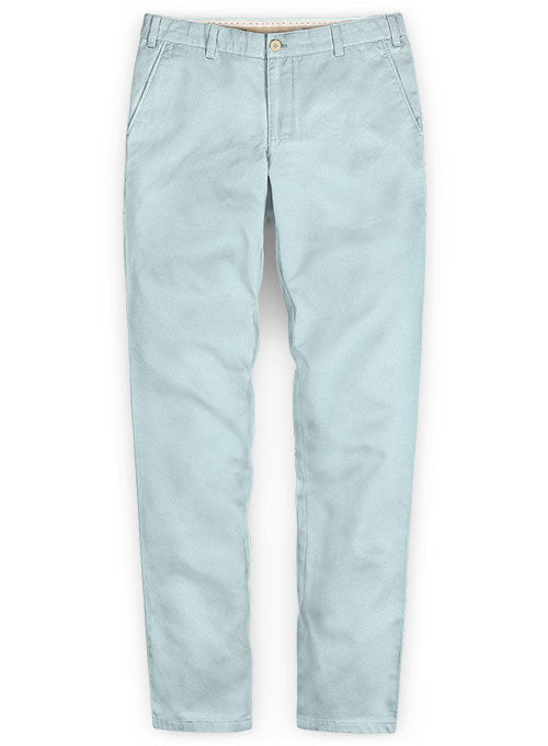 Stretch Summer Weight Spring Blue Chino Pants Washed