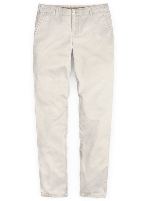 Stretch Summer Weight Beige Chino Pants Washed