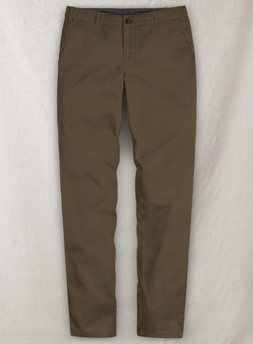 Stretch Summer Weight Brown Chino Pants Washed