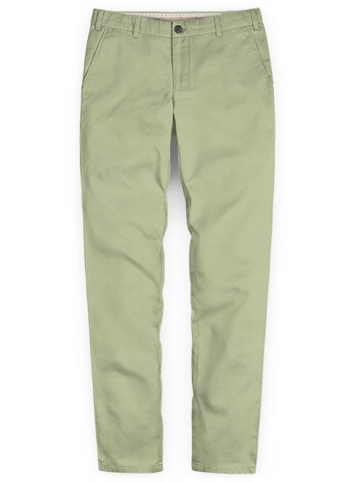Stretch Summer Weight River Green Chino Pants Washed