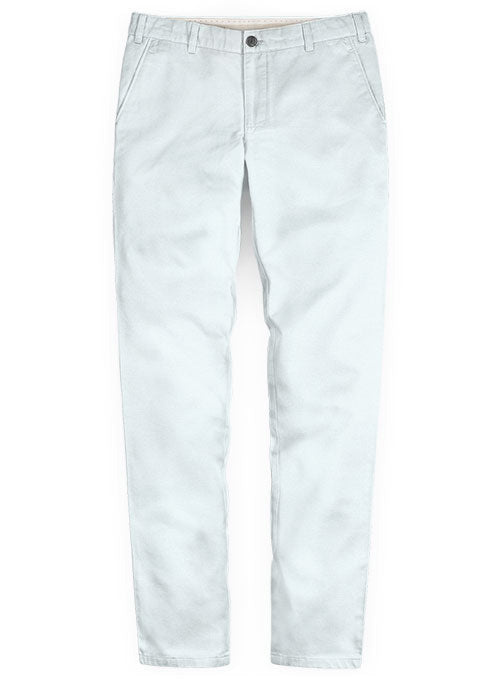 Stretch Summer Weight Sky Blue Chino Pants Washed