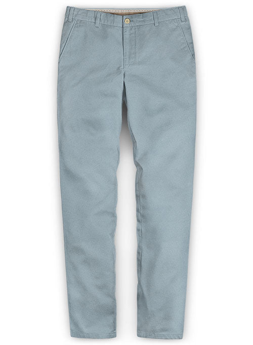 Slate Blue Stretch Chino Pants Washed
