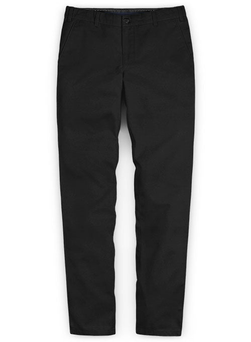 Black Stretch Chino Pants Washed