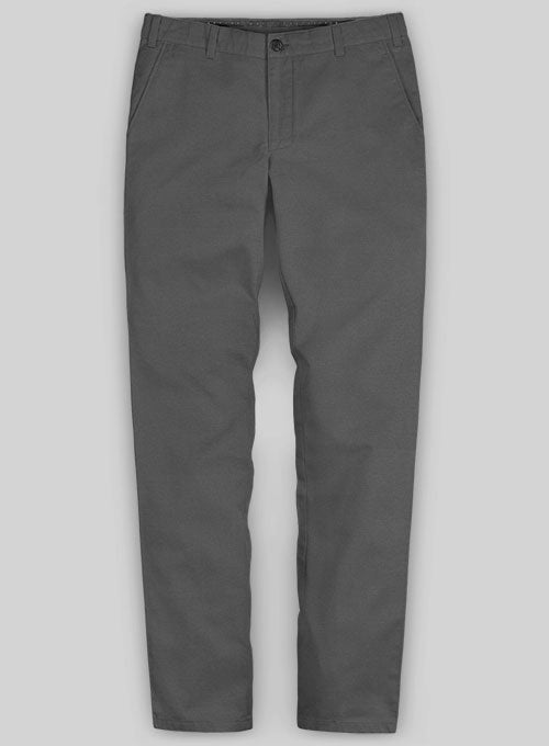 Dark Gray Stretch Chino Pants Washed