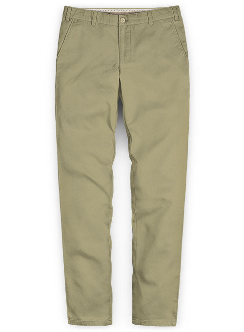 Dark Khaki Stretch Chino Pants Washed