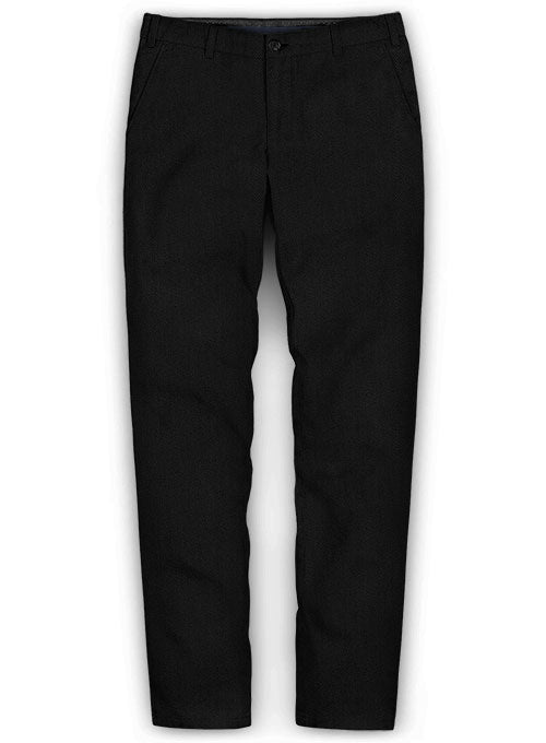 Heavy Knit Black Stretch Chino Pants Washed