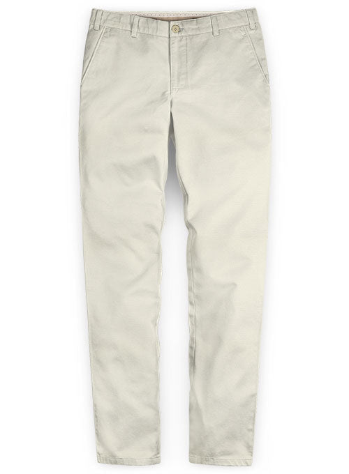 Light Beige Stretch Chino Pants Washed