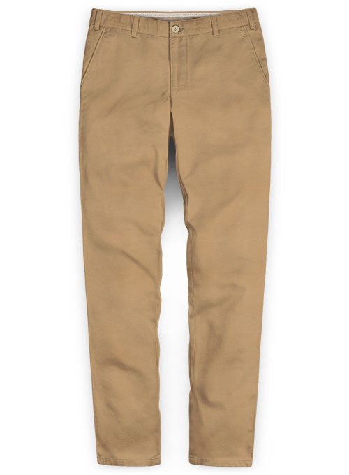 Tan Stretch Chino Pants Washed