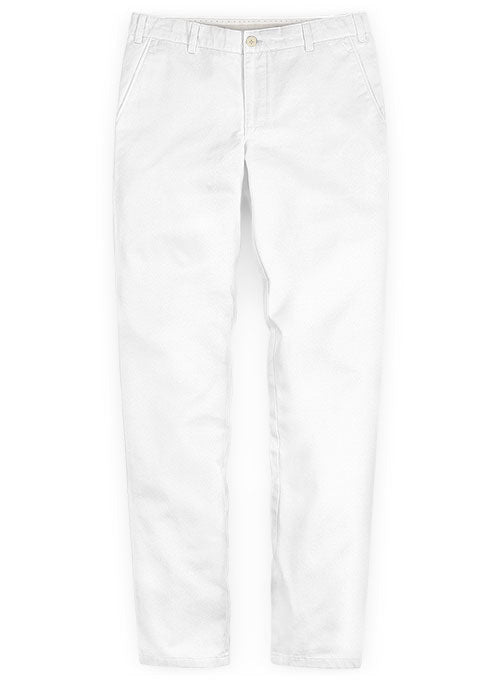 White Stretch Chino Pants Washed