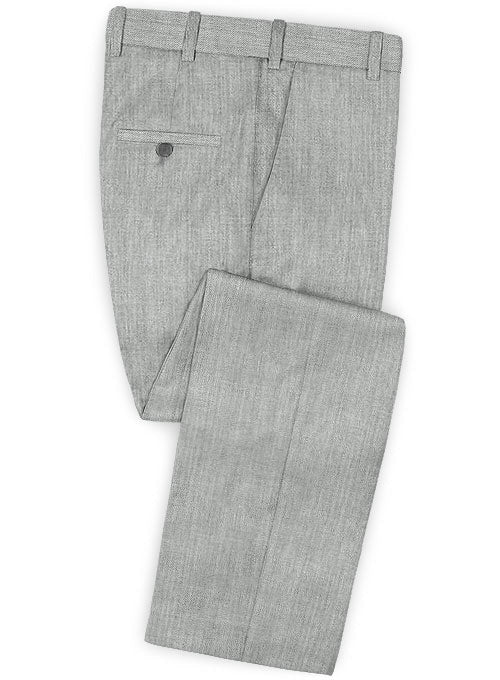 Stretch Light Gray Wool Pants