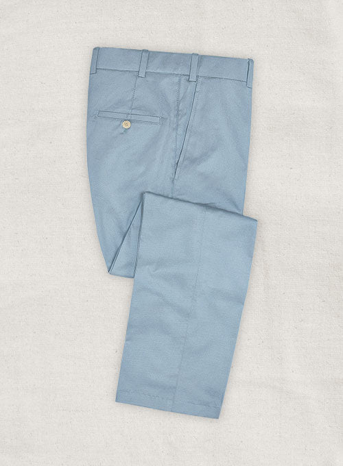 Stretch Summer Weight Steel Blue Chino Pants