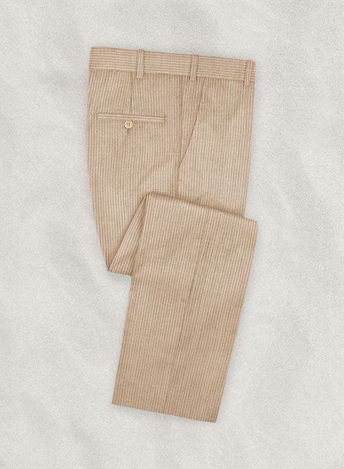 Stripe Mauve Brown Wool Linen Pants