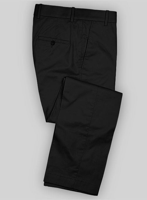 Tailored Summer Weight Black Chinos