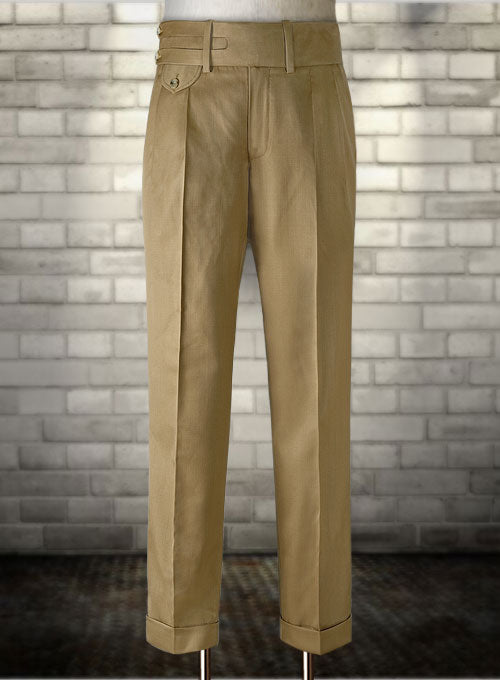 Tan Khaki Double Gurkha Wool Trousers