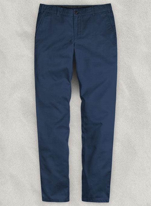 Stretch Summer Weight Royal Blue Chino Pants Washed