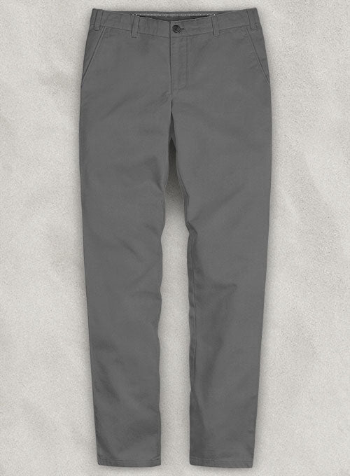 Stretch Summer Weight Gray Chino Pants Washed