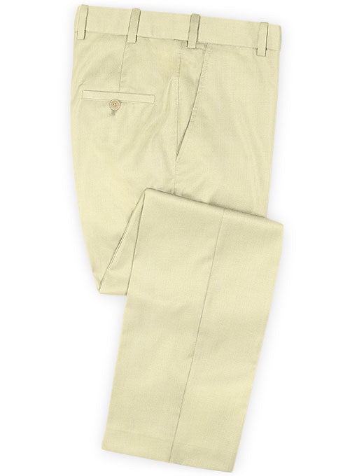 Worsted Light Khaki Wool Pants