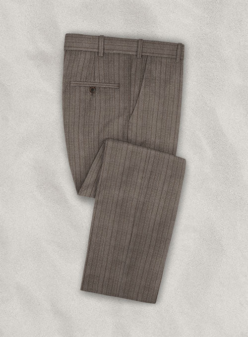 Zegna Belo Brown Stripe Wool Pants