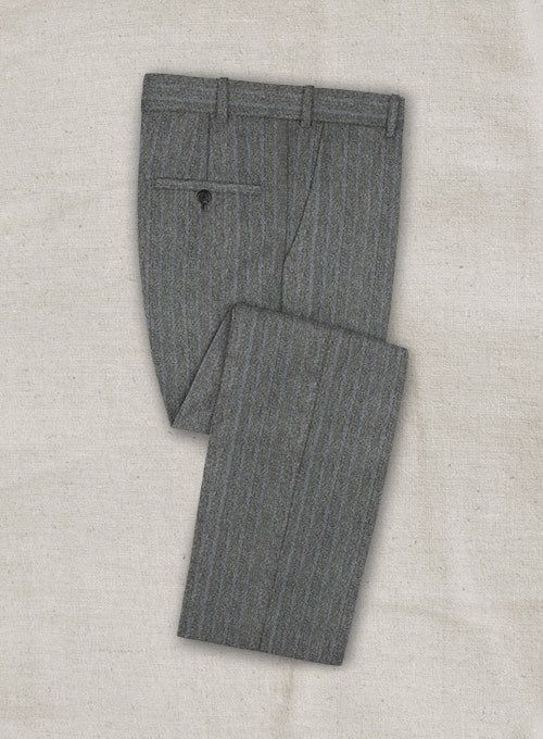 Zegna Rangel Gray Stripe Wool Pants