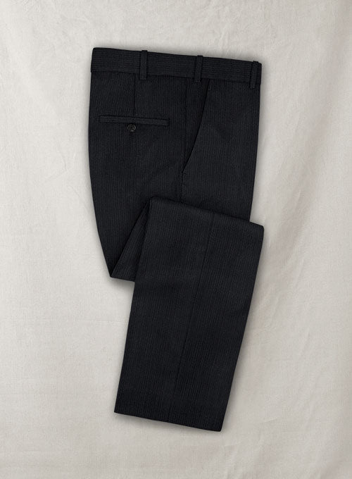 Zegna Riani Mini Stripe Black Wool Pants