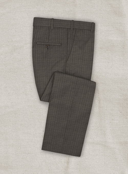 Zegna Variel Brown Stripe Wool Pants
